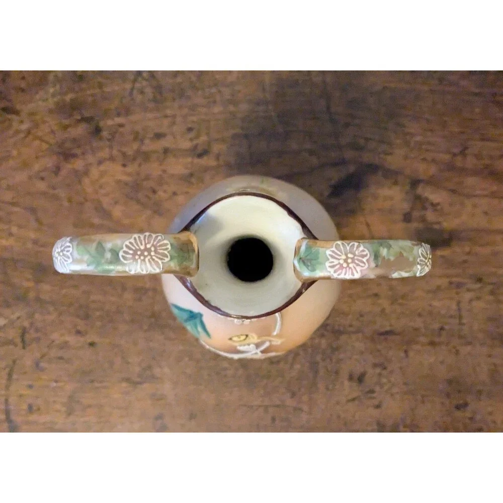 Antique Nippon Era Moriage Vase 9
